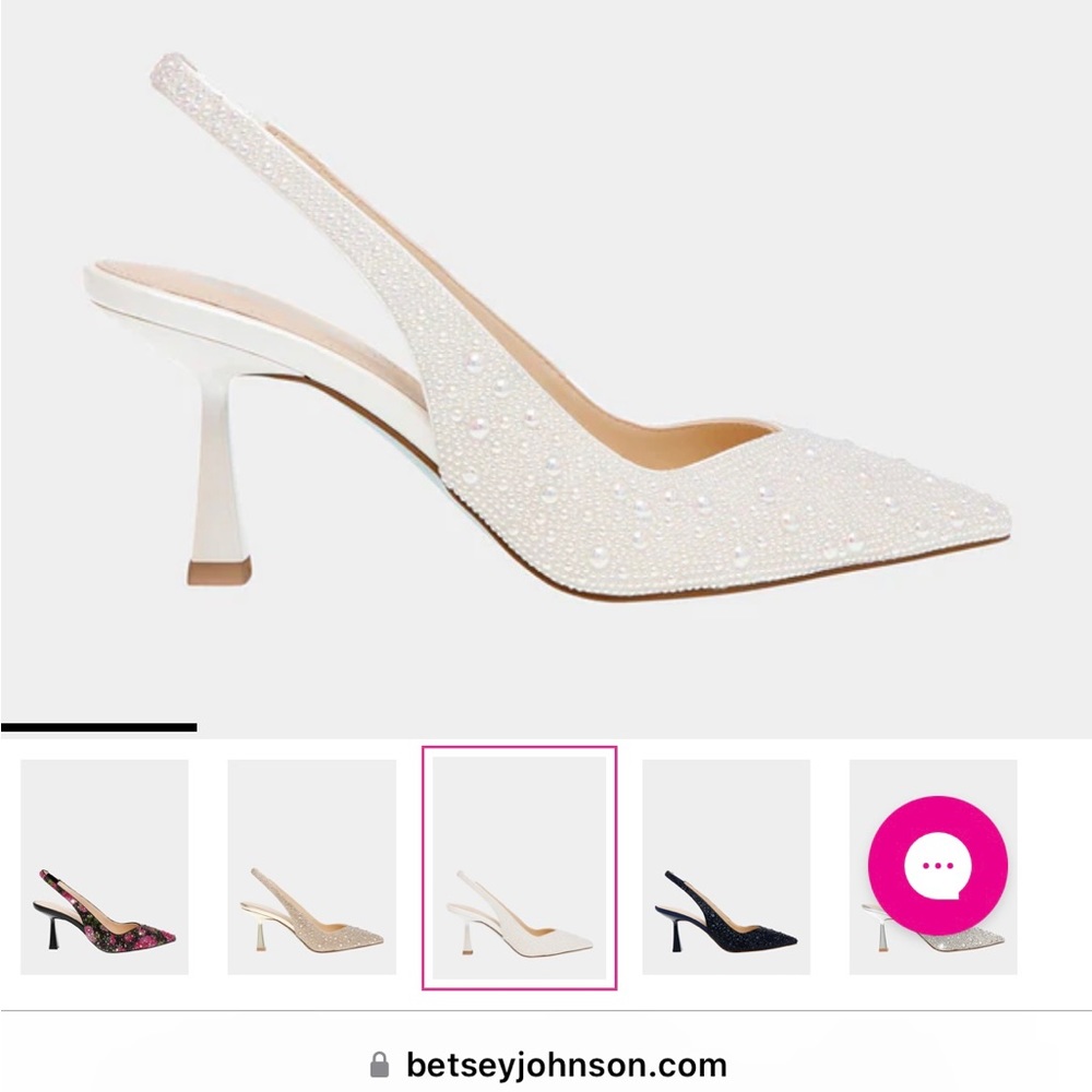 💙Betsy Johnson Clark Ivory Pearl Heels👠